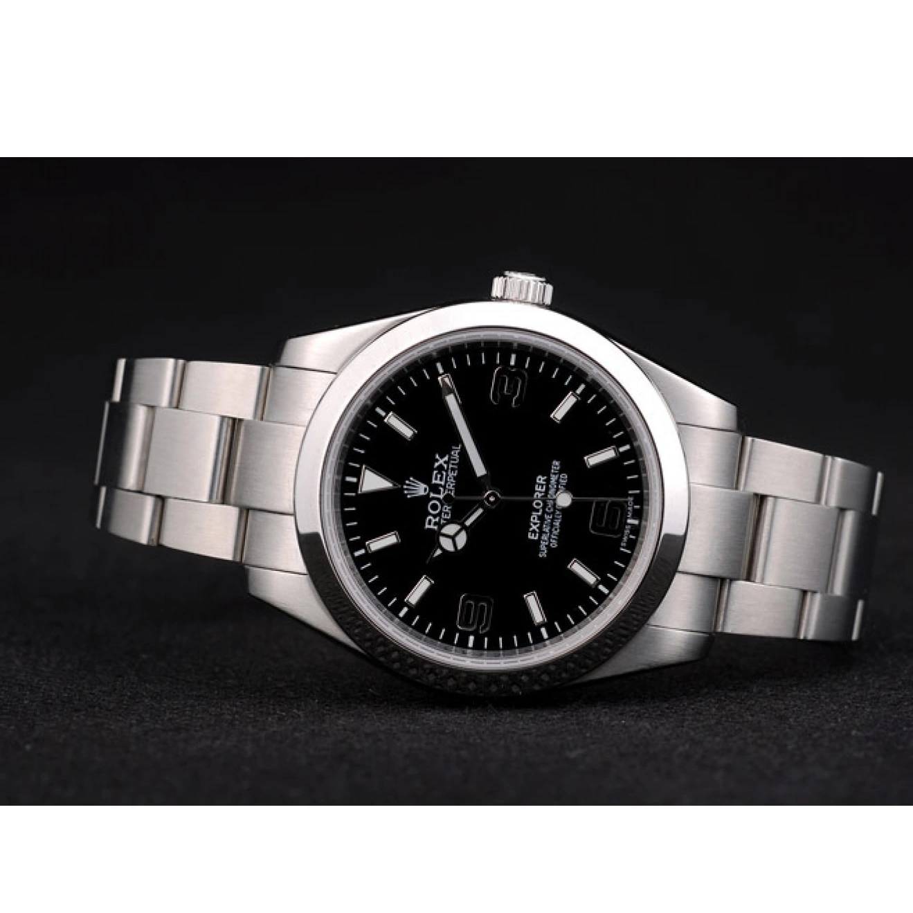 Good copy rolex watches Rolex Black 41984 Dial Stainless Explorer Steel Bezel 0711